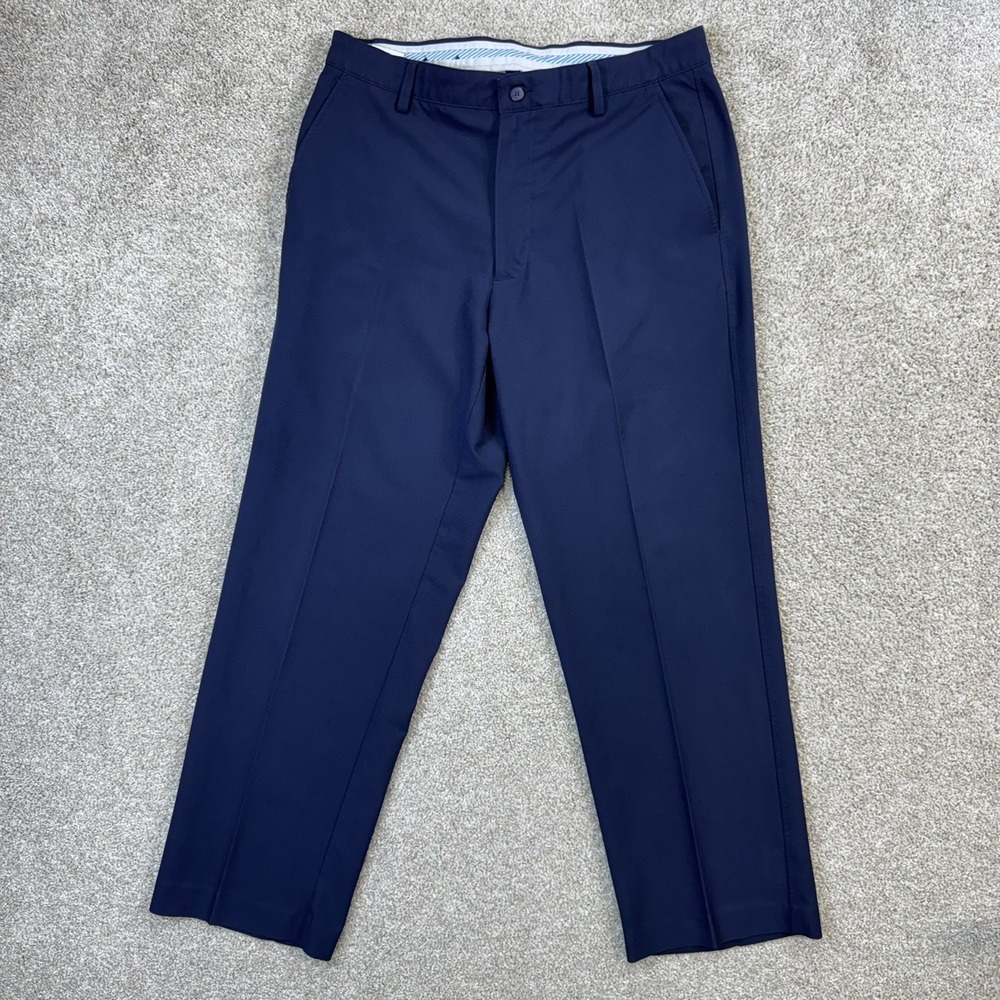 FootJoy Mens Performance Golf Pants Navy Blue 34x30 Stretch Flat Front FJ